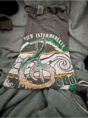 View Intermediate Choir Short Sleeve Tee - Gray with Green & Yellow Graphic